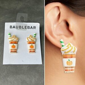 BaubleBar Spice of The Patch In Pumpkin Spice Latte Autumn Earrings NWT